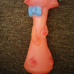 Vintage Orange Rubber Cat Squeaky Toy