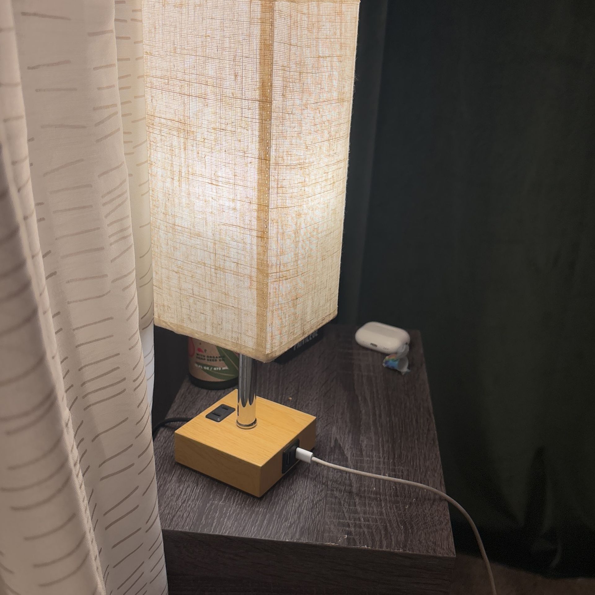 Set Of 2 Small Side Lamps With USB C And Plug For Chargers And Touch Lamp