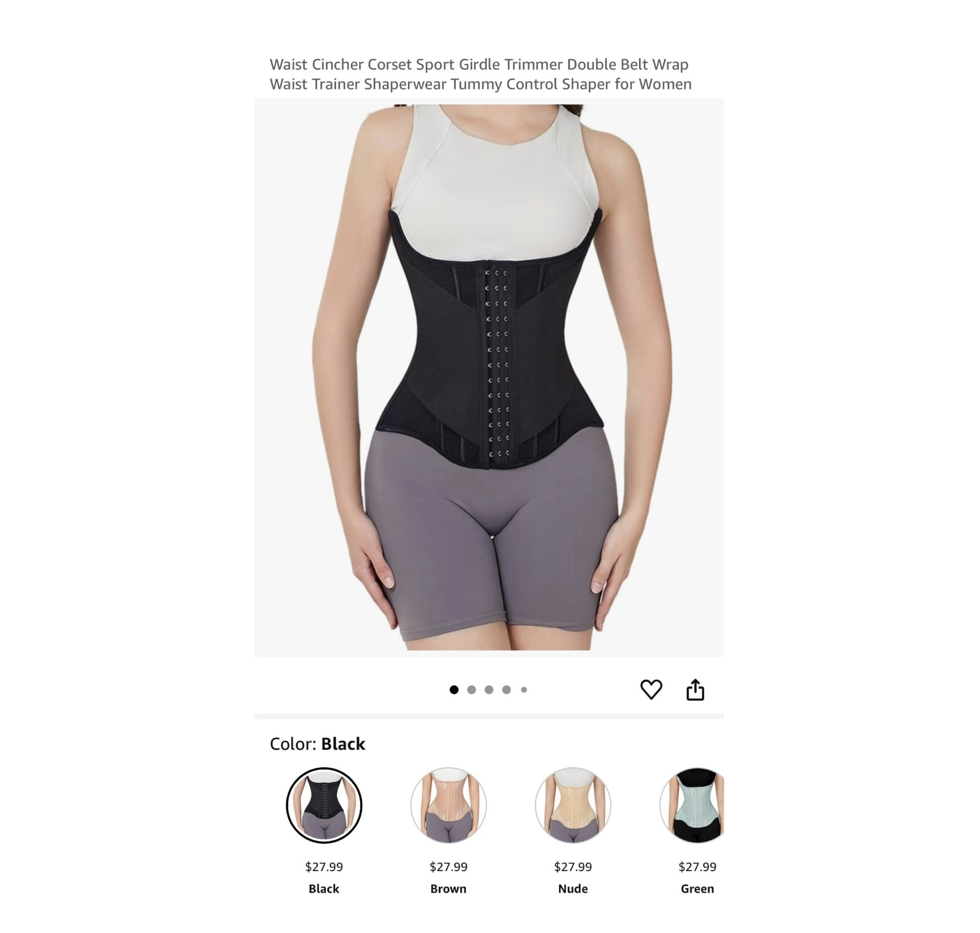 Brand new Size L (27.2-30.7 inches) Waist Cincher Corset Sport Girdle Trimmer Double Belt Wrap Waist Trainer Shaperwear Tummy Control Shaper for Women