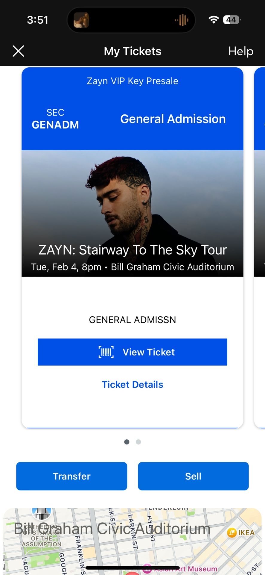 2 GA Zayn tickets