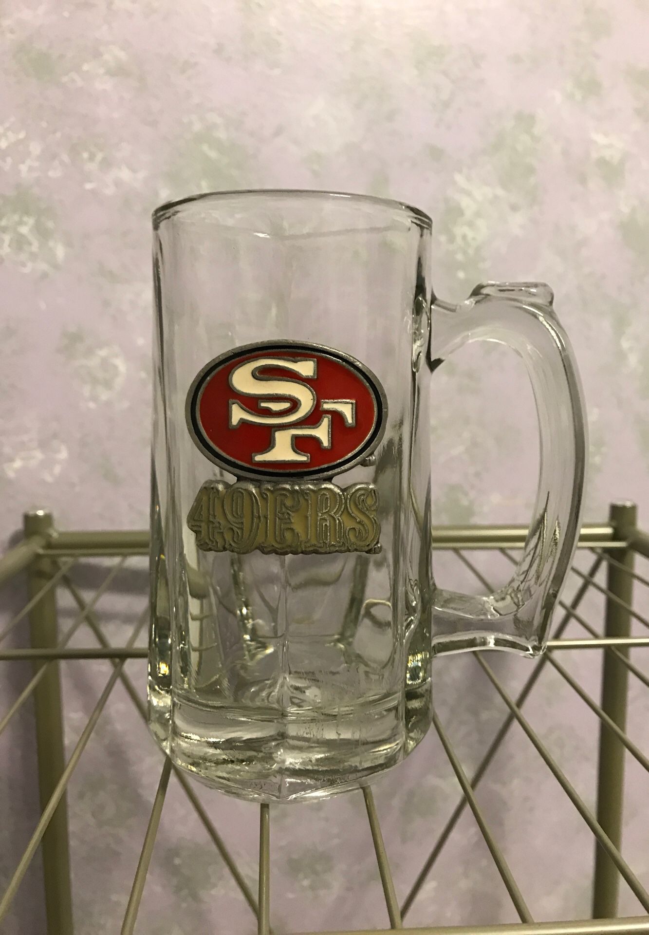 San Francisco 49ers glass beer mug