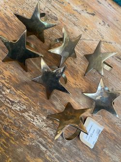 7 Vintage Brass Star Napkin Rings ($15 takes all)