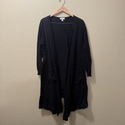 Women’s XL LuLaRoe Sarah Black Long Open Cardigan w/ Pockets