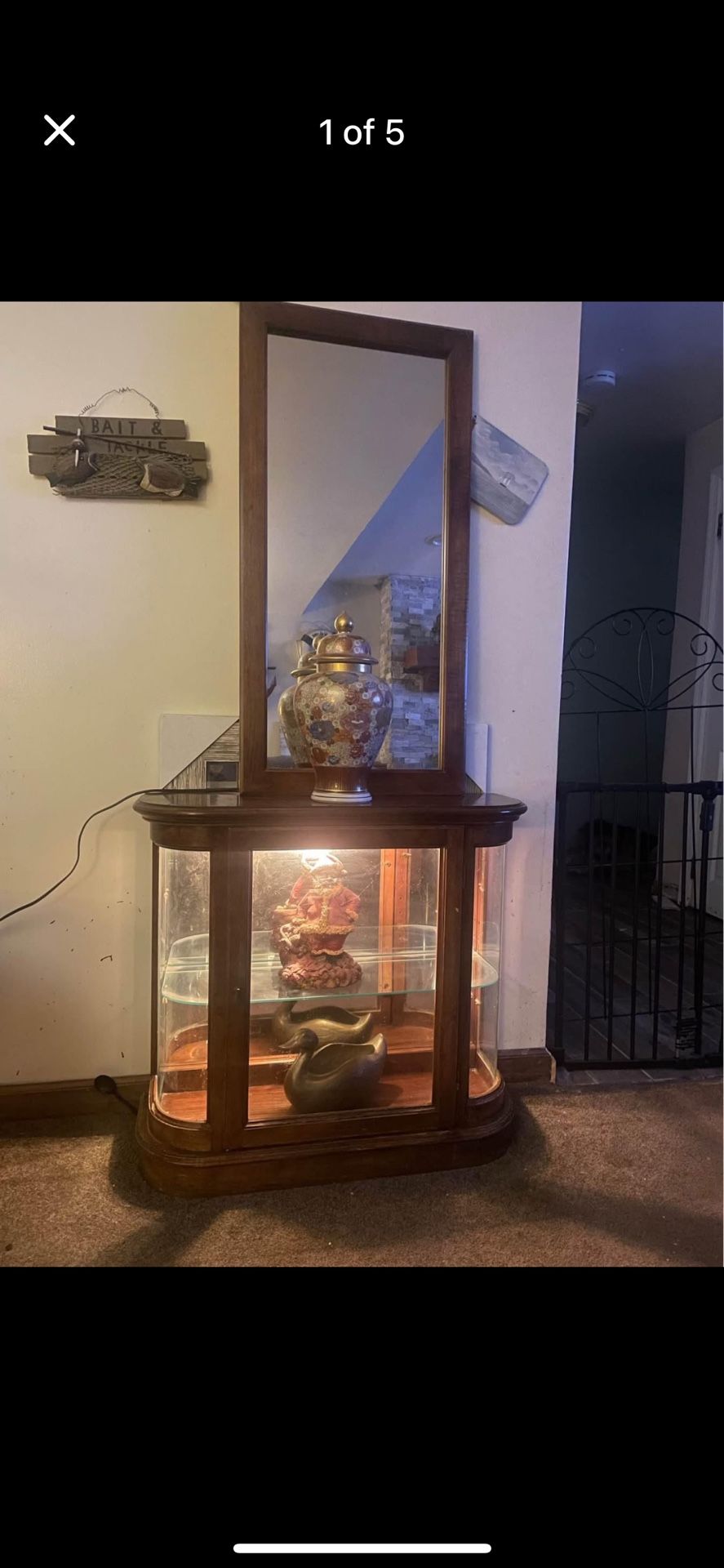 Curio Cabinet And Mirror