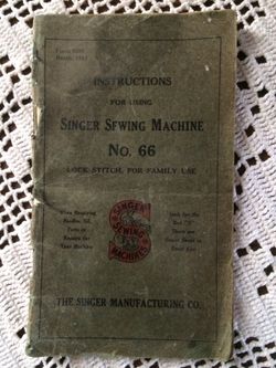1915 Singer Instruction Book