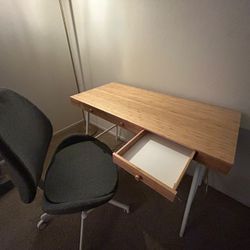 Wood and metal desk