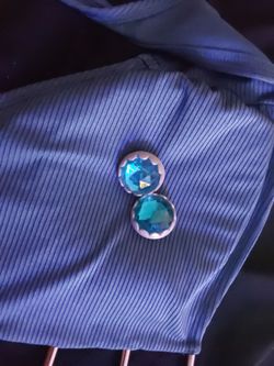 Mini Blue Snap on Earrings Beautiful Color..