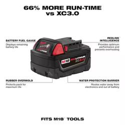 Milwaukee Battery M18™ REDLITHIUM™ XC5.0 Extended Capacity Battery Pack (48-11-1850) 