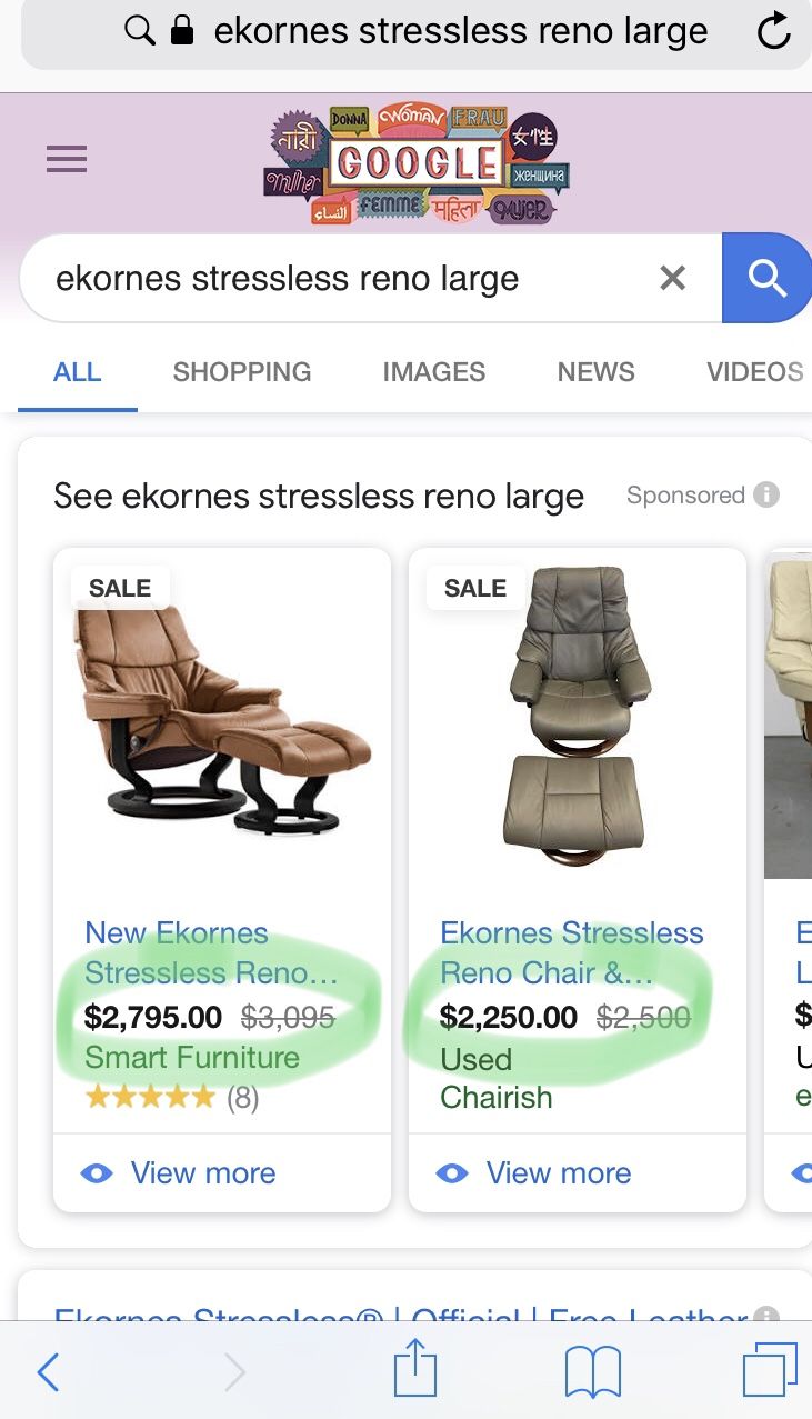 Ekornes “Stressless” recliner and ottoman set for Sale in Las Vegas, NV
