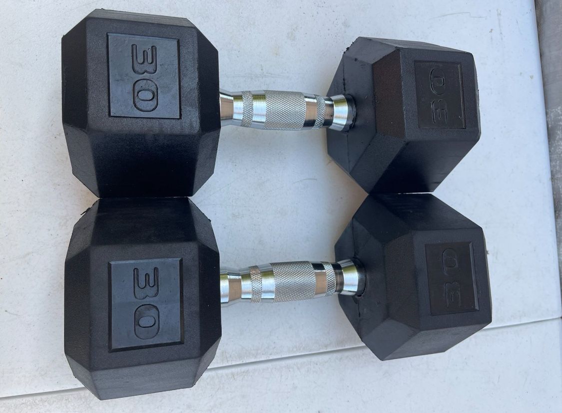 CAP Barbell, 30lb Rubber Hex Dumbbell, Single