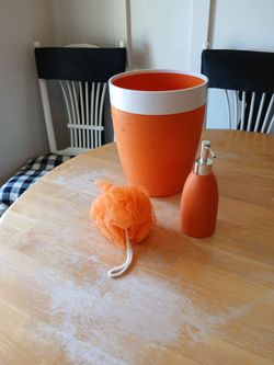 Orange bathroom items