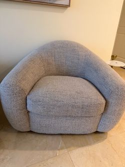 Oversized Round Boucle Accent Chair set of two