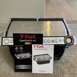 T fal OptiGrill XL Stainless Steel Large Indoor Electric Grill 