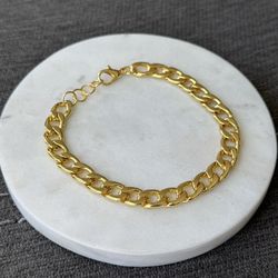 Gold Cuban Link Bracelet (Gold Plated)