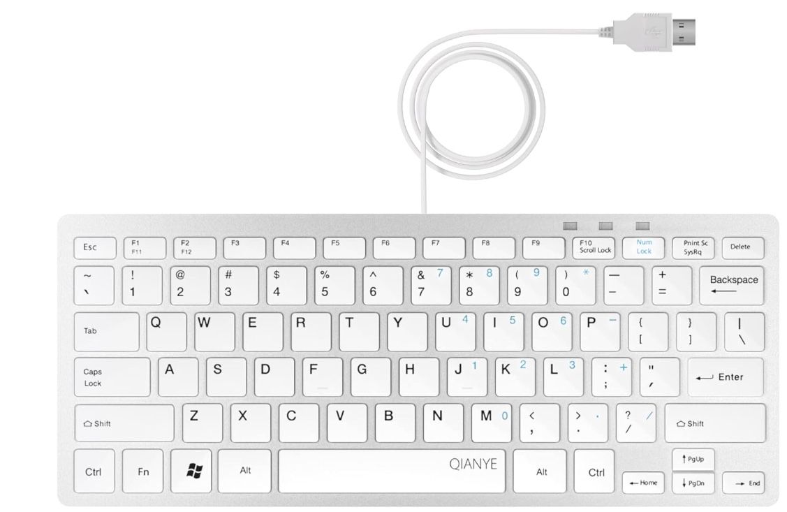 New Wired Keyboard, Wired Computer Keyboard for Laptops and Desktops,