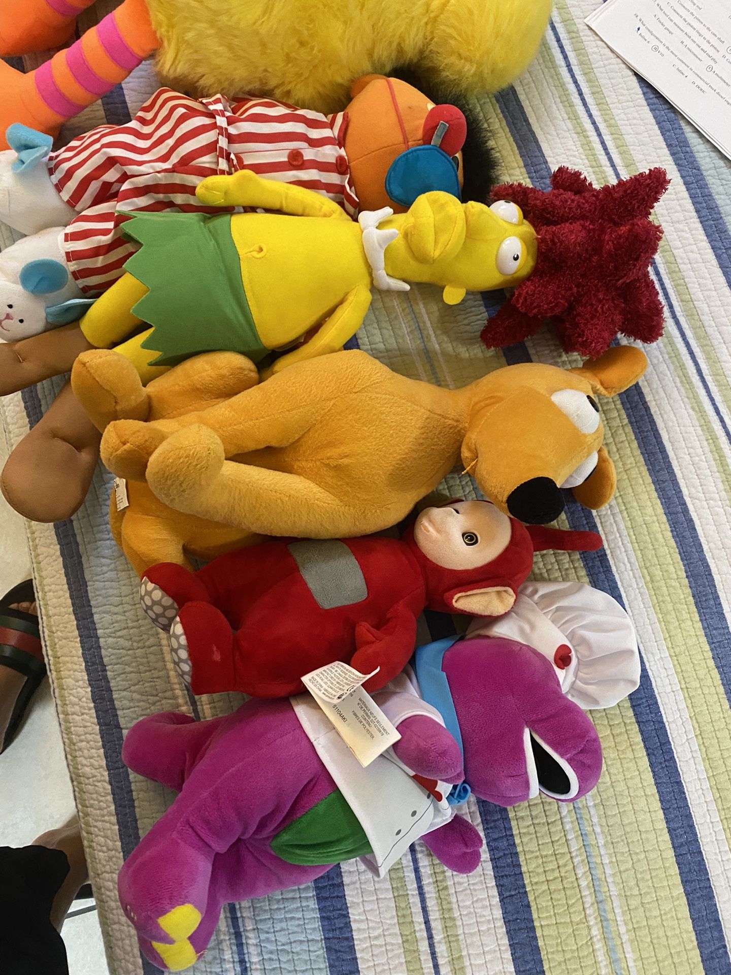 Vintage Rare Cool Stuffed Animals Plushes Figures Barney Simpsons Sesame Street Teletubbies 