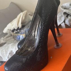 Steve Madden Black Sequins Heels