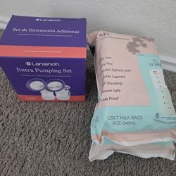 Pumping Parts (Does Not Include Pump) & Breastmilk Bags