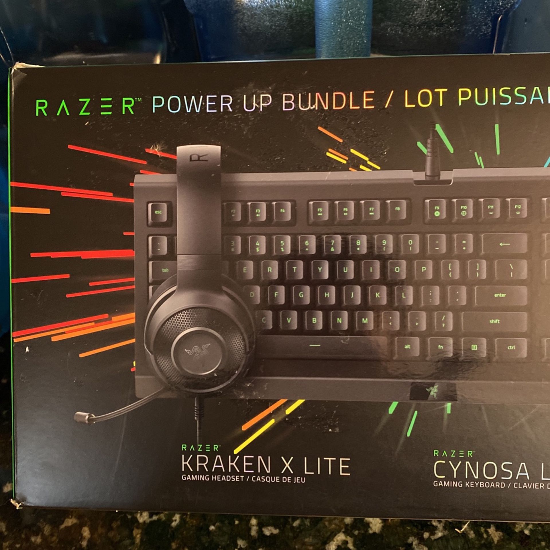 Razer Gaming Headset, Keyboard, Mouse.