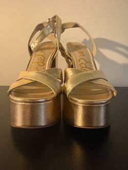 OPEN BOX Sam Edelman Gold Lea Savannah Platform Sandals/Heels Size 8 Medium