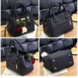 ** NEW ** PU Leather Ladies HandBags Plush Tassel Tote Boston Shoulder Crossbody Bag Larg.