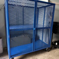 Welded Security Cart - 48 x 24 x 58", Blue