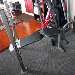 Weight Bench, Bar. And Weights