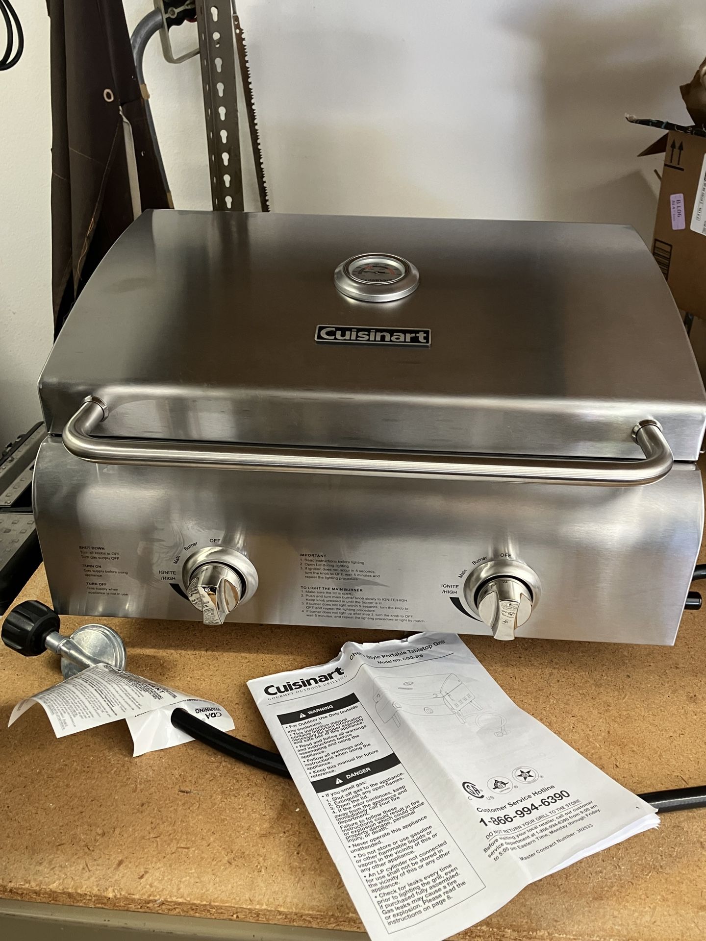 Cuisinart Stainless Steel Tabletop Gas Grill Cuisinart 3-In-1