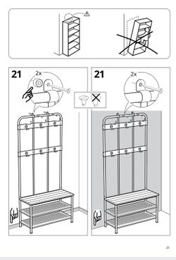 PINNIG Coat rack with shoe storage bench, black - IKEA