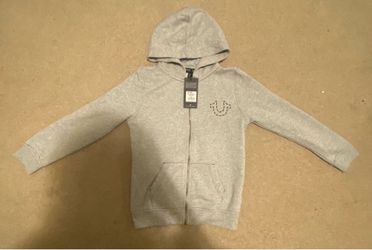 True Religion Men's Heather Gray Zip-Up Hoodie