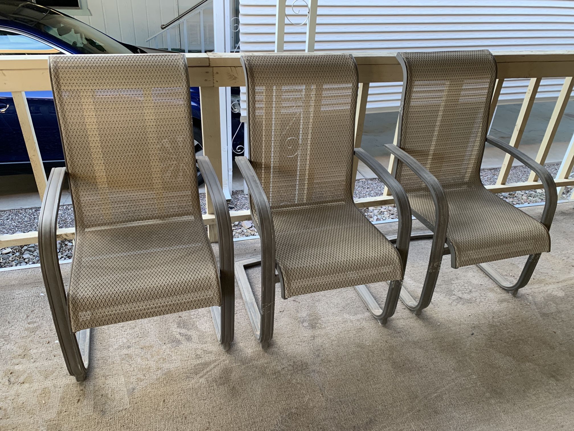 Three Patio Chairs In Good Condition