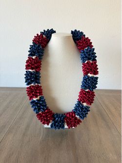Burgundy and Navy Blue Graduation Lei