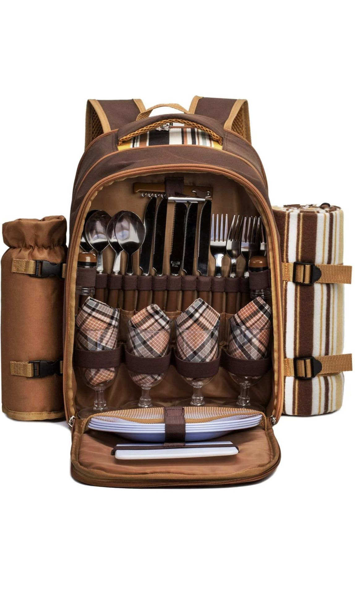 Picnic Backpack Bag For 4 Person Cooler Wine Bag 45”x53”