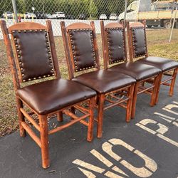 $600 for (4) NEW Old Hickory Furniture Rocky Mountain/Log Cabin High Back Chairs 