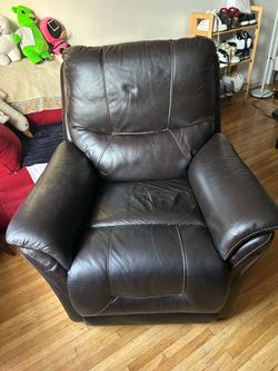 Brown leather recliner