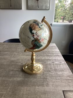 Gemstone tabletop globe with stand