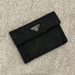 Vintage Prada Black Quilted Nylon Wallet