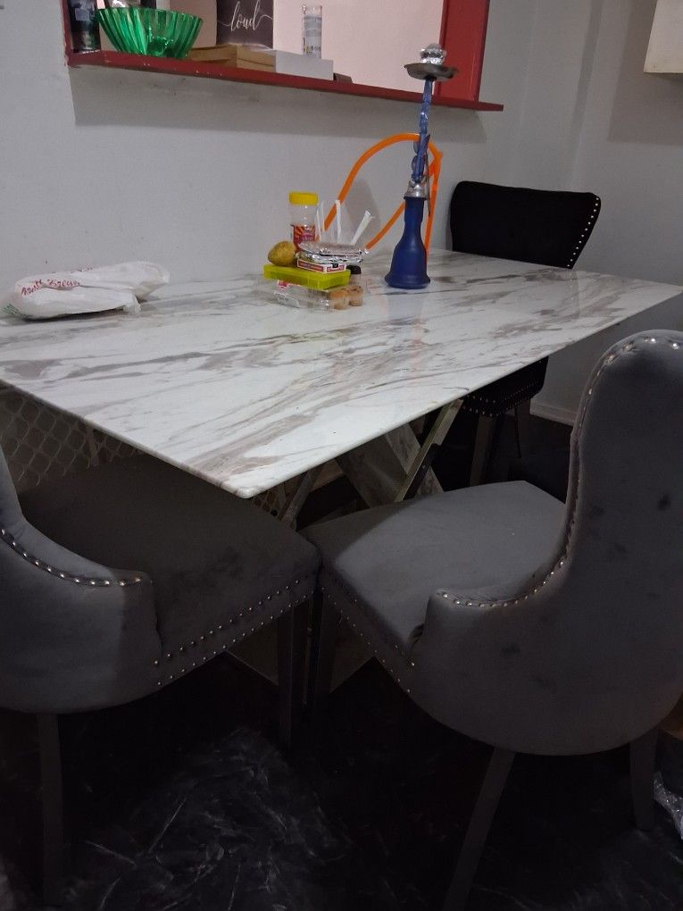 Marble dining room table Set