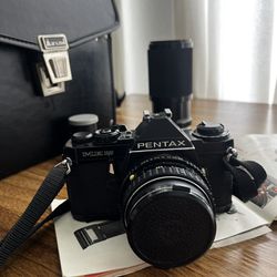 Pentax Black ME Super 35mm SLR Camera Kit w/ 50mm Lens - Very Good