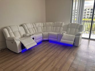 Seccional Reclinable Led Electrico