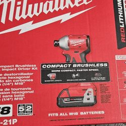 M18 Compact Brushless 1/4 Hex Impact Driver Kit