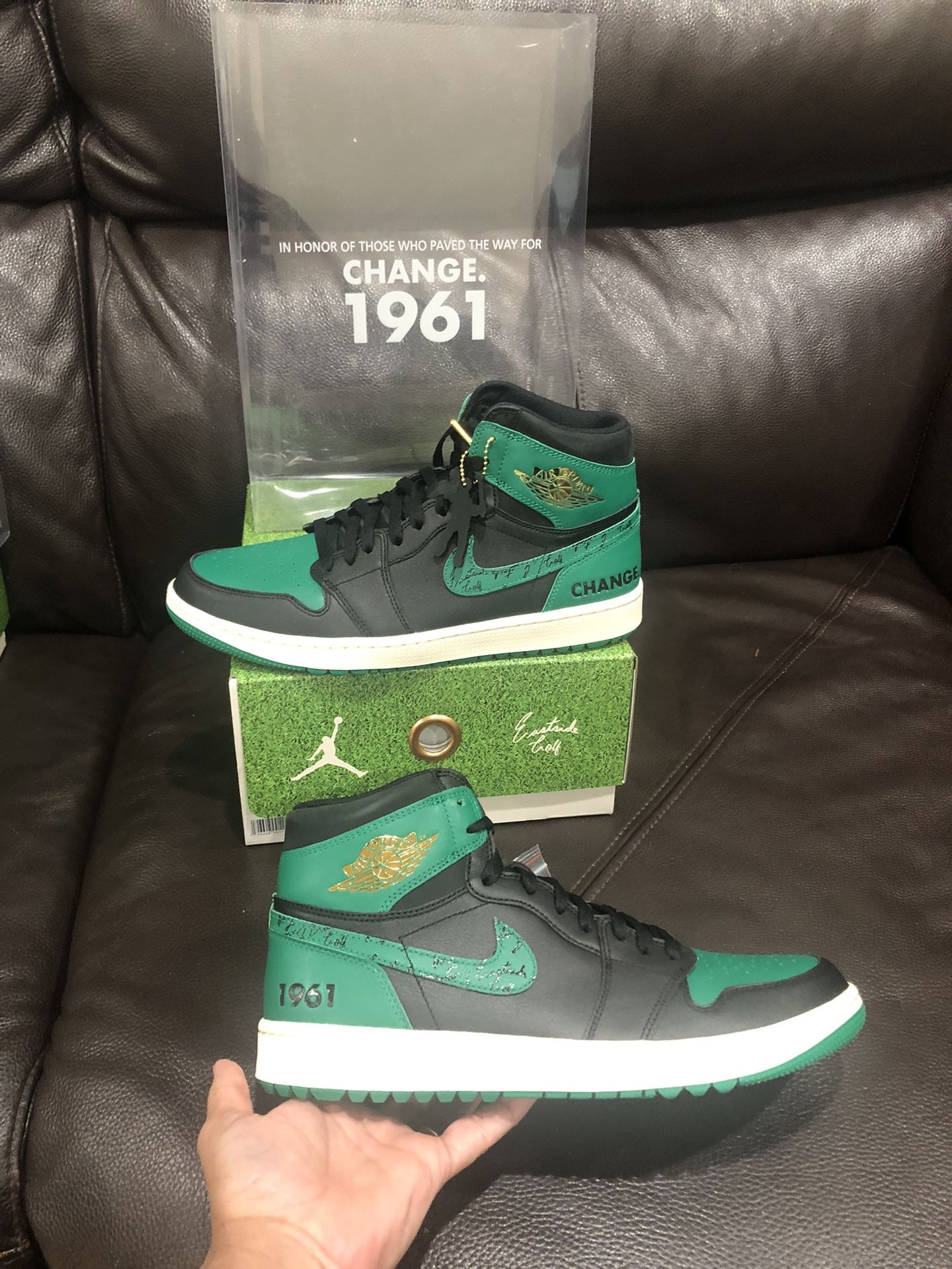 Air Jordan High X Eastside Golf Shoes Pine Green Size 11M DS