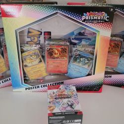 Pokemon Prismatic Evolutions 3x Poster Collection + Booster Bundle 