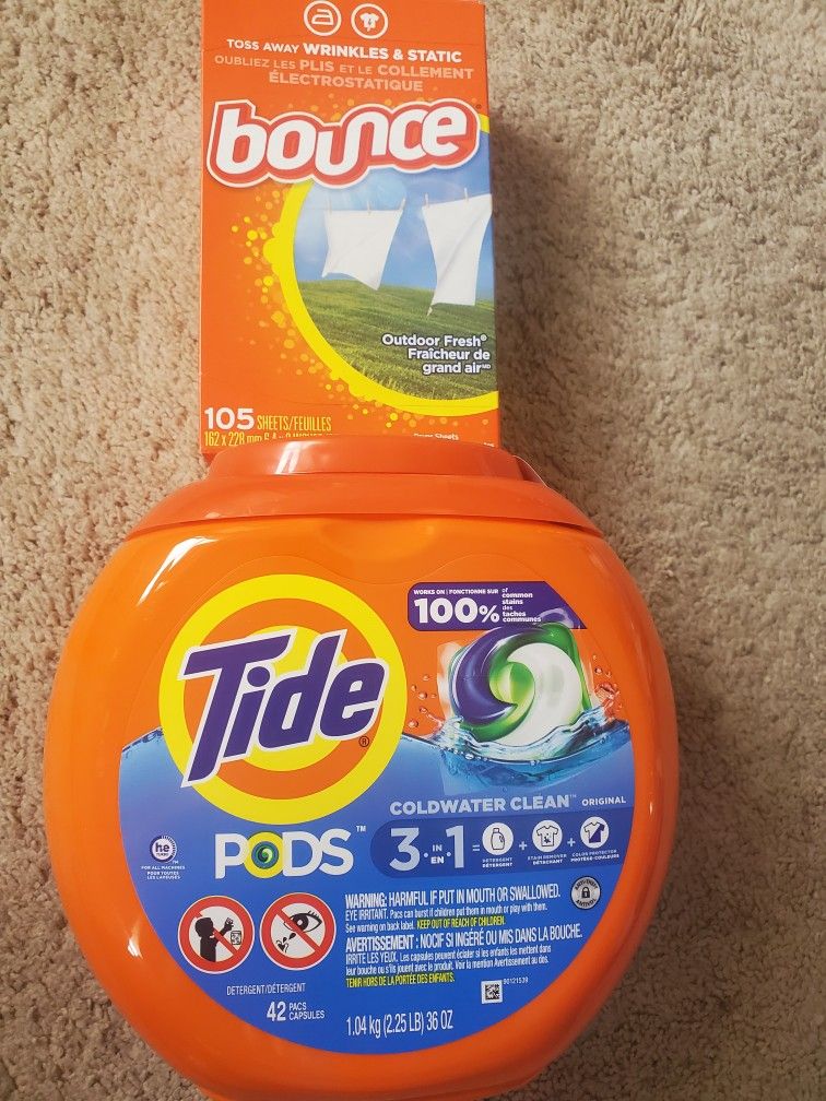 Tide Pods And Bounce Dryer Sheets