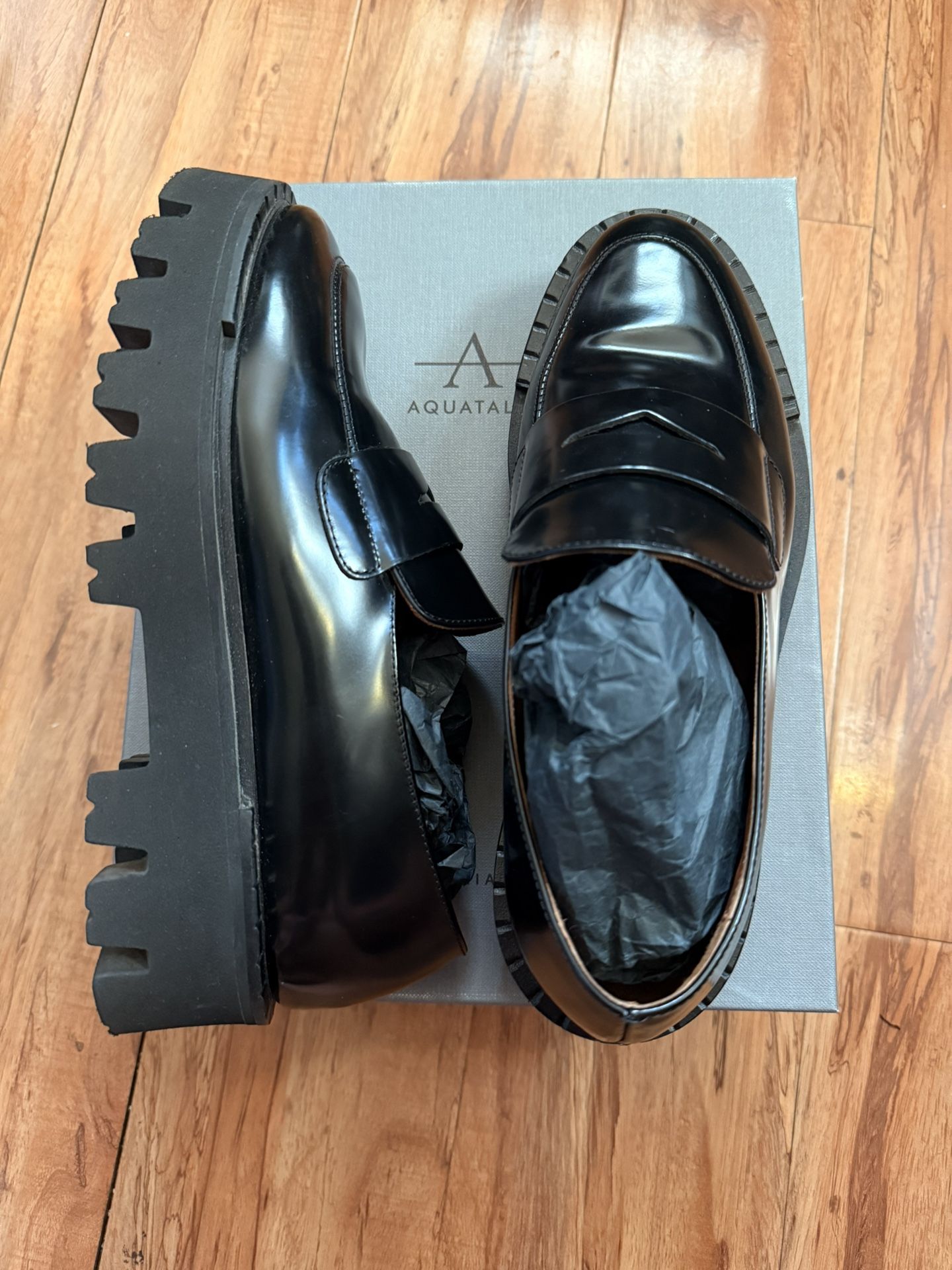 AQUATALIA Alexi Platform Loafers Black