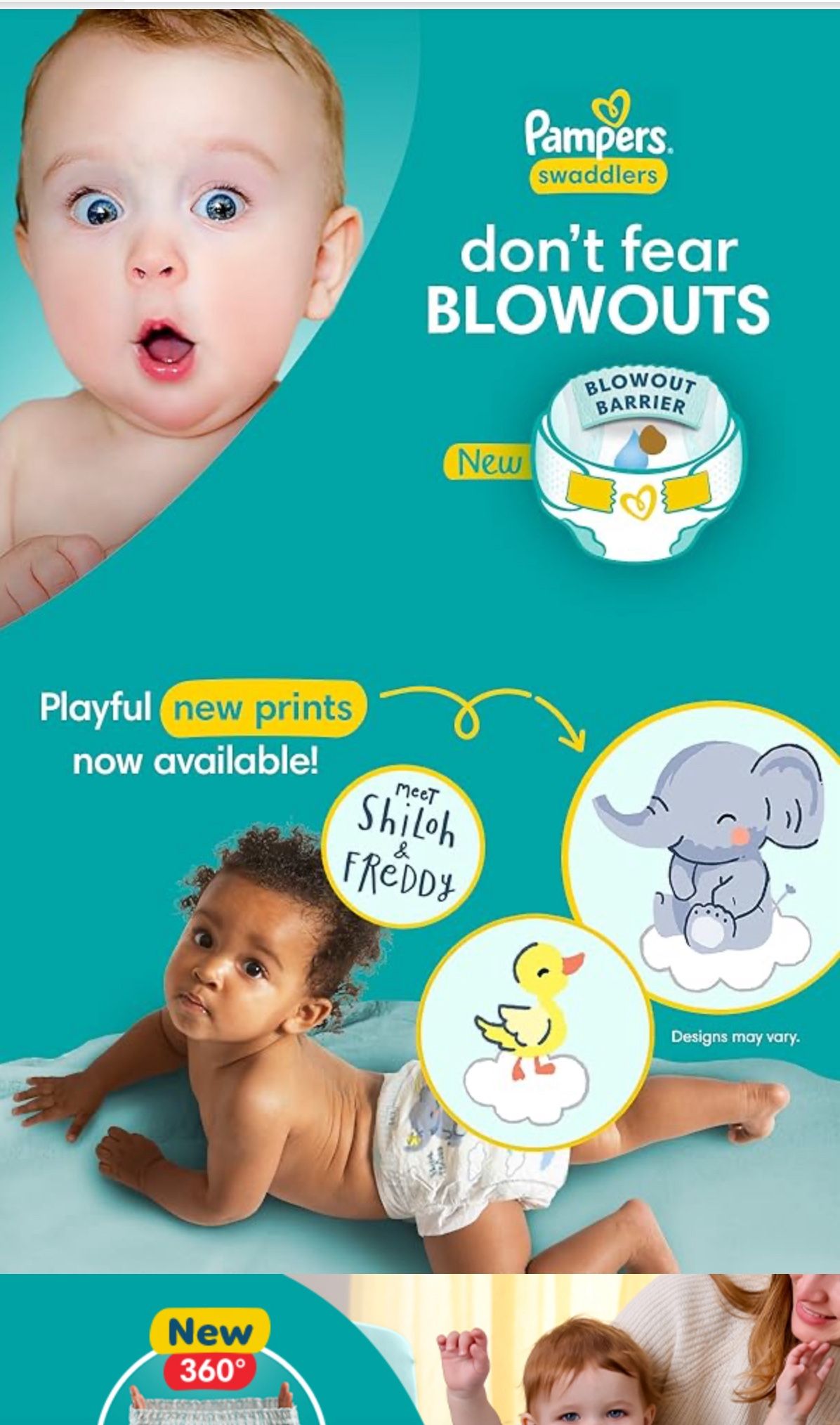 New!Pampers Swaddlers Newborn Diapers - 3Packs of 20