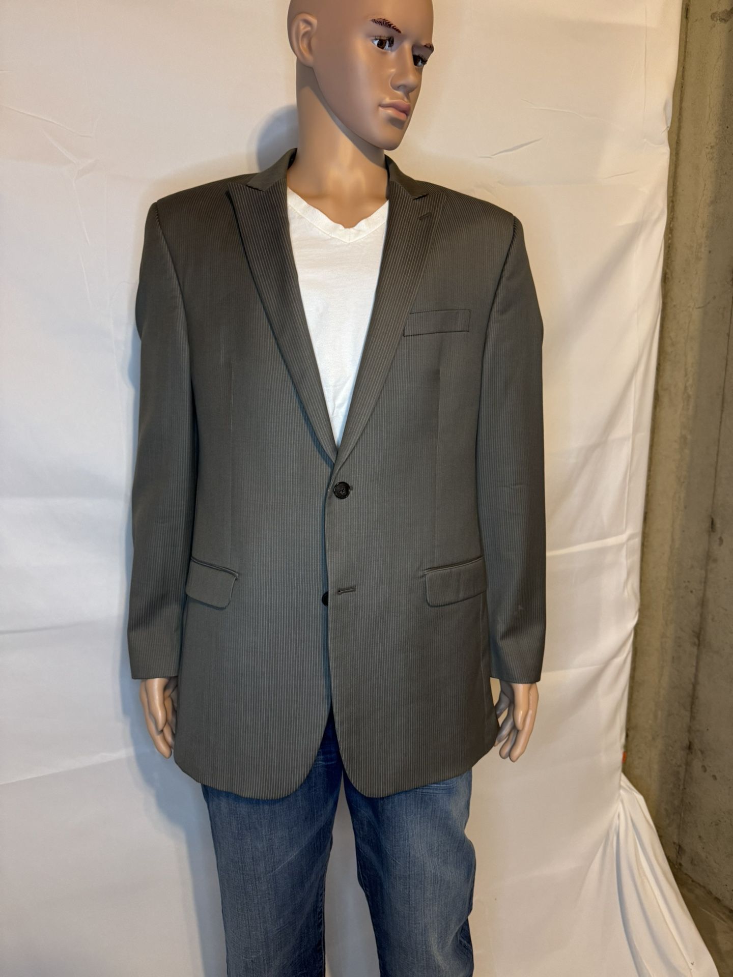 Calvin Klein 42R Grey Striped Men’s Blazer