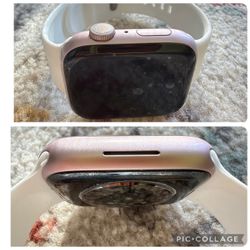 Apple Watch 9 Rose Gold 45mm w/ White Sport Band