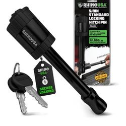 Rhino USA 2” Trailer Hitch Pin – Patented Locking Receiver Pin for Class III/IV Hitches – Weatherproof, Anti-Theft, Debris-Protected – Tow Truck Ready