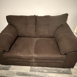 Two Seat Wide Brown Couch